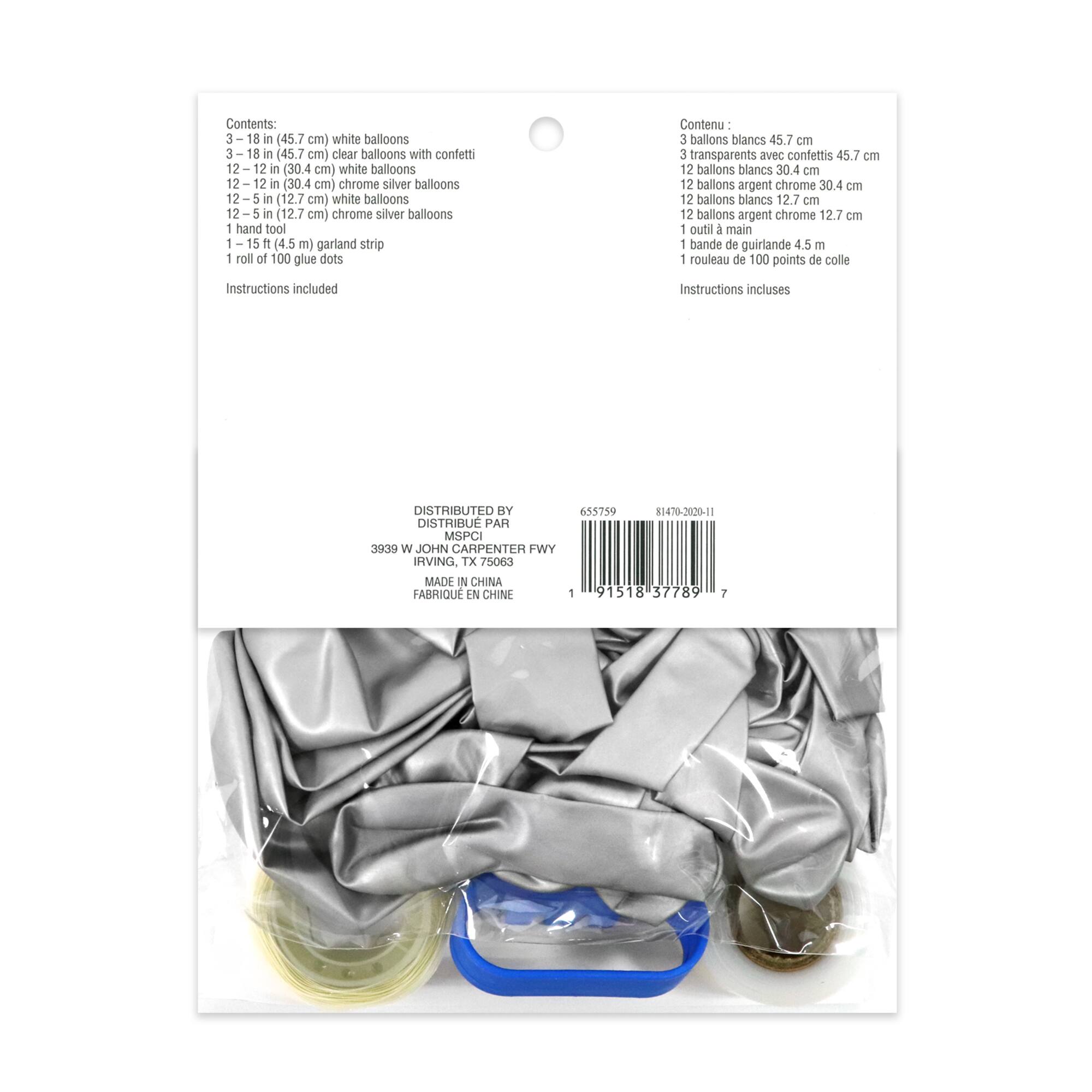6 Pack: 10ft. Silver & White Balloon Garland by Celebrate It™